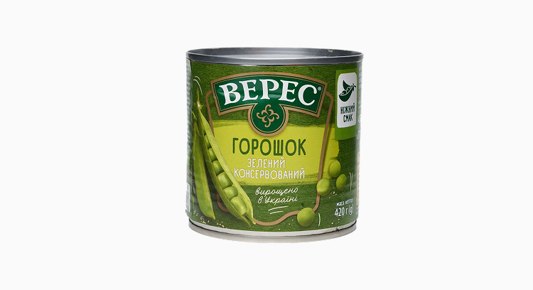 Горошок зелений, ж/б 400 г, ТМ "Верес"