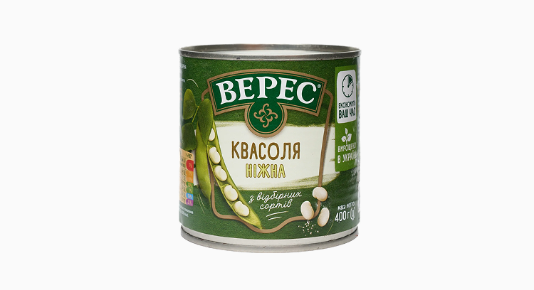 Квасоля консервована Ніжна, ж/б 400 г, ТМ "Верес"