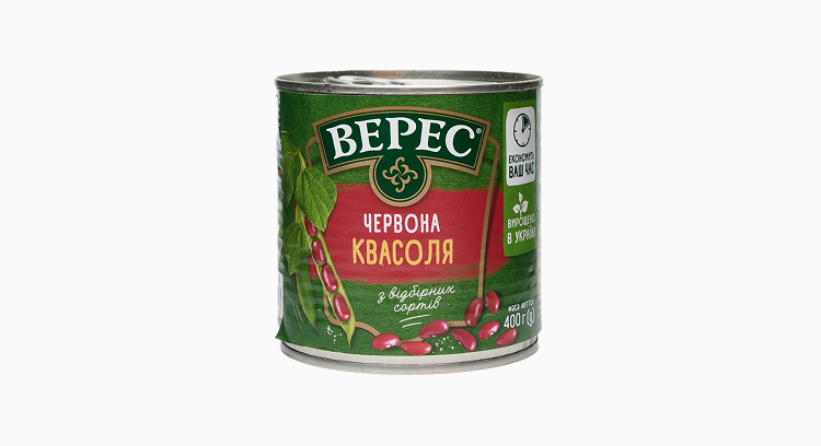 Квасоля консервована червона, ж/б 400 г, ТМ "Верес"