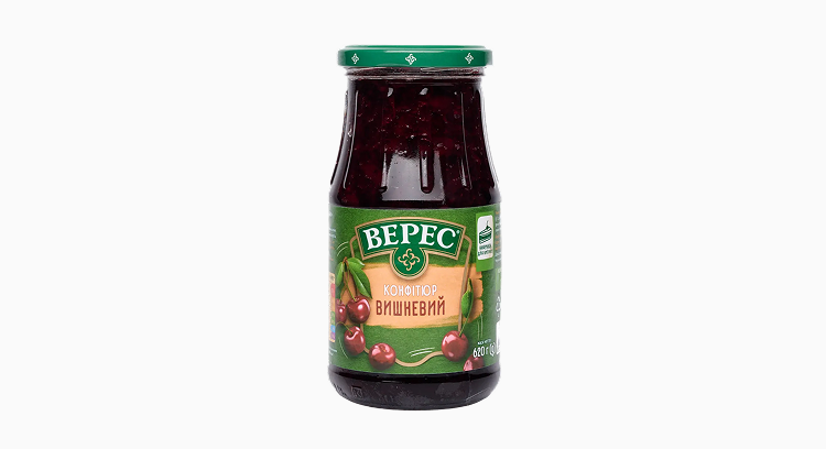 Конфітюр вишневий, с/б 640 г, ТМ "Верес"