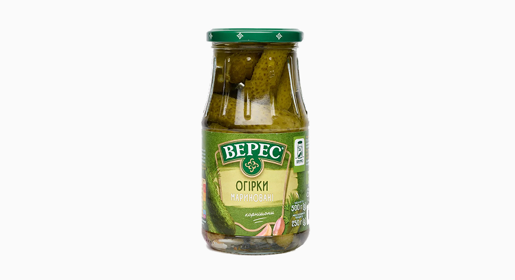 Огірки мариновані, с/б 500 г, ТМ "Верес"