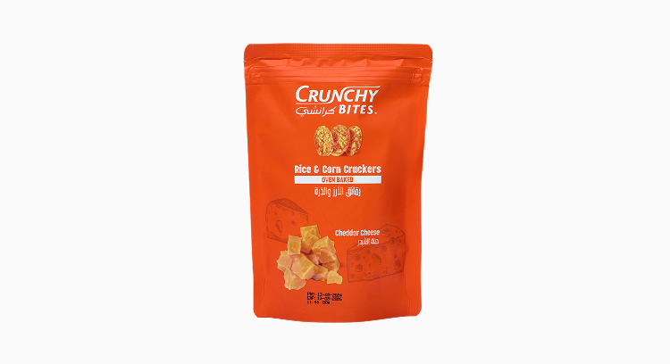 Рисові та кукурудзяні крекери Чеддер «Crunchy Bites», 80г